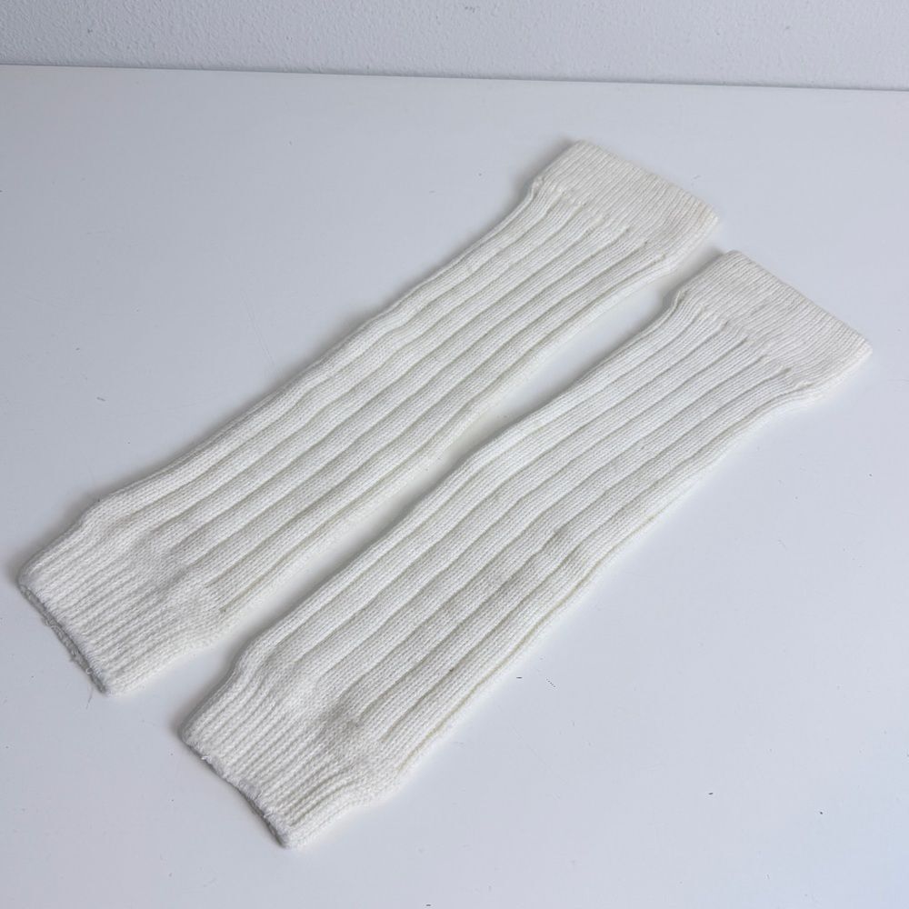 Ivory Ribbed Knit Leg Warmers OS